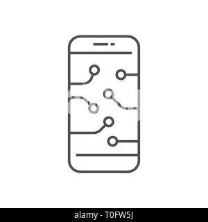 Smartphone device icon. Digital Technology, AI concept, AI, IoT. EPS 10 Stock Vector