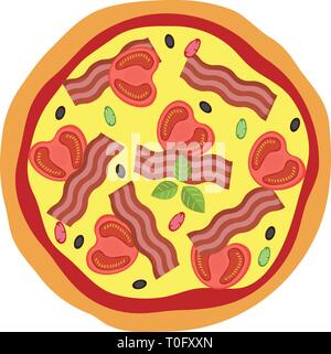 Pizza menu concept. Flat style food. Vector illustration. Stock Vector