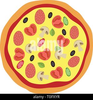 Pizza menu concept. Flat style food. Vector illustration. Stock Vector