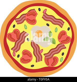 Pizza menu concept. Flat style food. Vector illustration. Stock Vector
