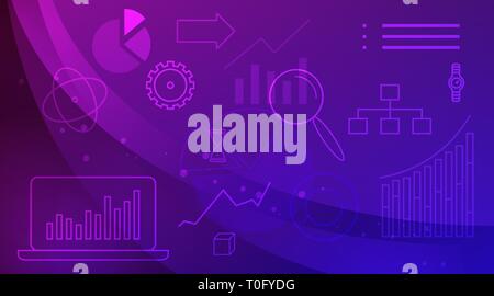 Analytical background, infographic elements. Modern flat style Stock Vector