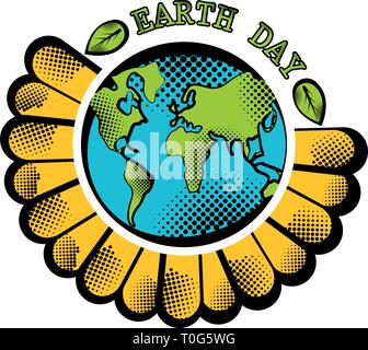 Sketch of planet Earth on a blossom flower Stock Vector Image & Art - Alamy
