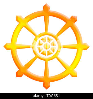 Dharma chakra Dharmachakra Tibetan Buddhist symbol Stock Photo - Alamy