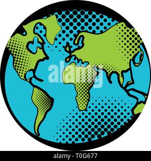 Sketch of an isolated planet Earth Stock Vector