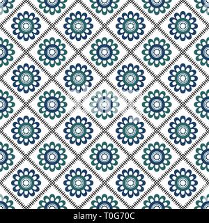 Geometric flower shapes seamless pattern Stock Vector