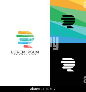 Abstract R colorful Concept illustration vector Design template. Suitable for Creative Industry, Multimedia, entertainment, Educations, Shop, and any  Stock Vector
