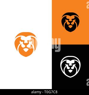 Abstract Lion Head Concept illustration vector Design template. Suitable for Creative Industry, Multimedia, entertainment, Educations, Shop, and any r Stock Vector