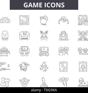 Gaming line icons signs set. Design collection of Gaming, Video ...