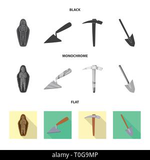 mummy,tool,pickaxe,shovel,ancient,trowel,pick,Egypt,dig,afterlife,repair,construction,sarcophagus,search,equipment,pharaoh,layer,find,antiquity,masonry,metal,artifact,brick,treasure,bandage,cement,axe,culture,chisel,land,story,items,museum,attributes,archaeology,historical,research,excavation,discovery,working,set,vector,icon,illustration,isolated,collection,design,element,graphic,sign Vector Vectors , Stock Vector