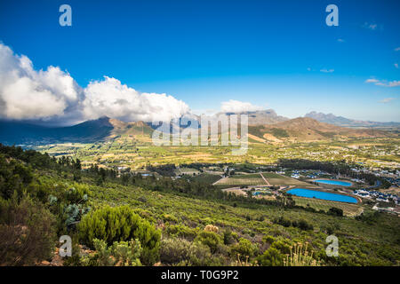 Beautiful landscape of Cape Winelands, wine growing region in South Africa Stock Photo