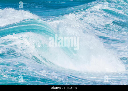 huge sea waves rolling in towards shore Atlantic ocean waves huge waves Stock Photo