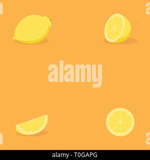 set lemon citrus fruit from all side for healthy life. lemon illustration. icon lemon. Stock Vector