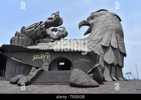 Kollam, Kerala, India - March 2, 2019 : Natural caves Stock Photo