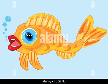 Vector illustration of beautiful decorative fish in water Stock Vector