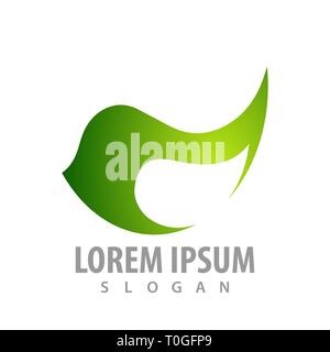 Leaf nature like bird concept design. Symbol graphic template element Stock Vector