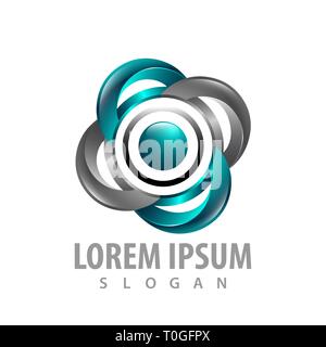 Hitech flower concept design. Symbol graphic template element Stock Vector