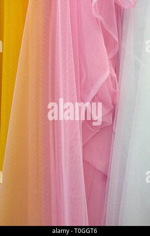 Closeup detail of multi color fabric texture Stock Photo