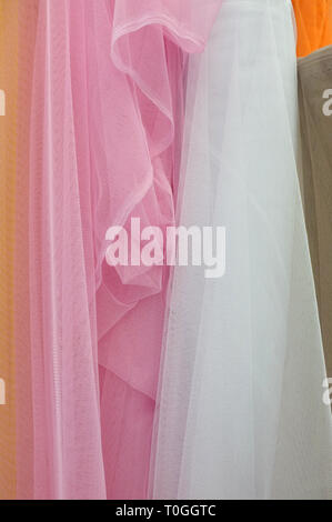 Closeup detail of multi color fabric texture Stock Photo