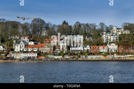 Villas, Elbstrand, beach pearl, Oevelgoenne, Othmarschen, Hamburg, Germany, Villen, Strandperle, Deutschland Stock Photo