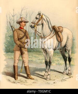 'Victorian Mounted Rifles', 1890. Creator: Godfrey Douglas Giles. Stock Photo