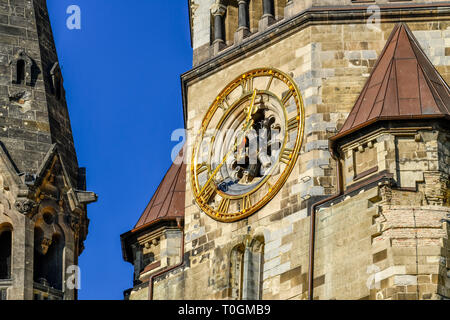 Clock, imperial Wilhelm-commemorative church, place Breitscheid, Charlottenburg, Berlin, Germany, Uhr, Kaiser-Wilhelm-Gedächtniskirche, Breitscheidpla Stock Photo