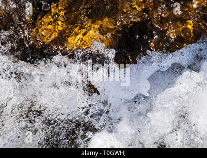 Close-up of bubbling rapids; the South Arkansas River; near small mountain town of Salida, Colorado, USA Stock Photo