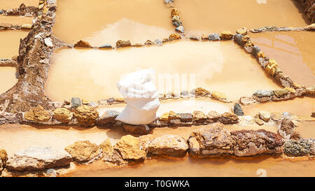 Maras salt ponds located at the Urubamba, Peru Stock Photo