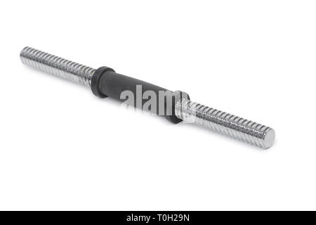 Empty rod without weight isolated on white Stock Photo - Alamy