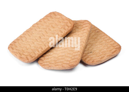 Several rectangular chip cookies isolated on white Stock Photo