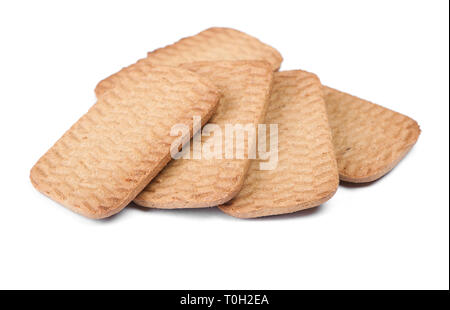 Several rectangular chip cookies isolated on white Stock Photo