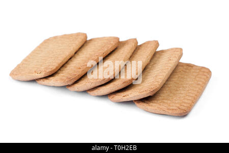 Several rectangular chip cookies isolated on white Stock Photo
