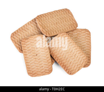 Several rectangular chip cookies isolated on white Stock Photo