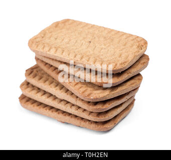Several rectangular chip cookies isolated on white Stock Photo