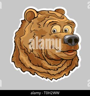 Bear head sticker Stock Vector