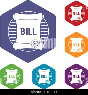 Scroll icons vector hexahedron Stock Vector