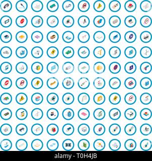 100 innovation icons set, isometric 3d style Stock Vector