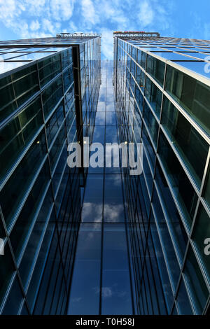 City Gate Towers, Turnurile Portile Orasului, two class A office buildings located in Press Square of Bucharest, capital of Romania. Stock Photo