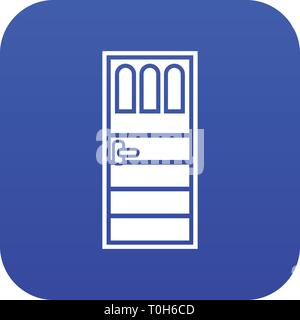Wooden door with three glasses icon digital blue Stock Vector