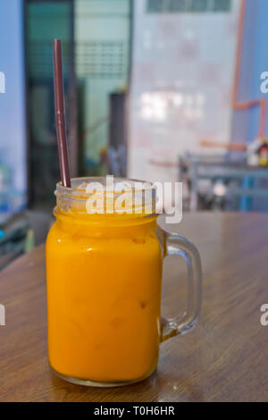 Cha Yen, Thai iced tea, Chinatown, Bangkok, Thailand Stock Photo