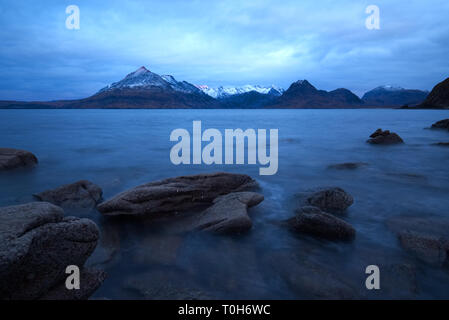 View from Elgol towards Cuillin mountains, Skye Stock Photo