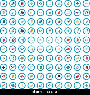 100 internet marketing icons set Stock Vector