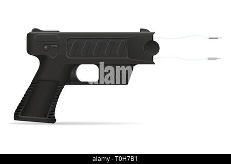 stun gun weapon self defense vector illustration isolated on white background Stock Vector