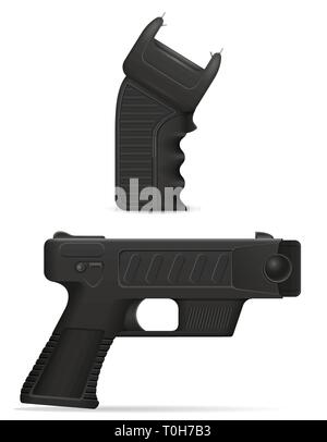 stun gun weapon self defense vector illustration isolated on white background Stock Vector