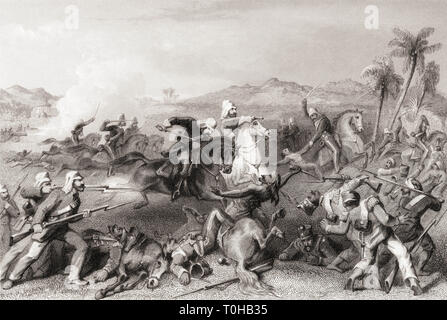 Attack on Sealkote mutineers by General Nicholson's irregular cavalry, India, Asia, 1857 Stock Photo