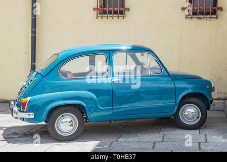 Fiat 600 : old, small, vintage italian car in perfect condition Stock Photo