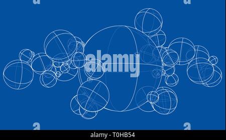 Abstract outline spheres concept. Vector Stock Vector