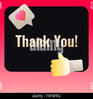 Thank you post banner template for social media networks vector illustration. Stock Vector