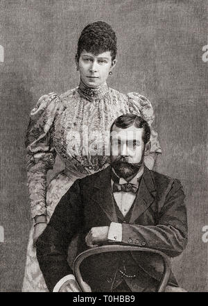 Old vintage photo of George V and Mary of Teck Stock Photo