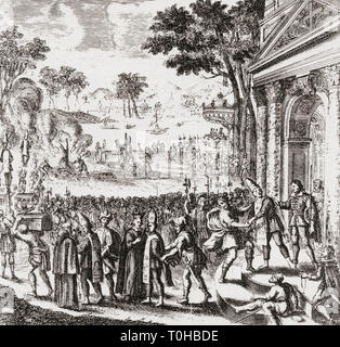 scene from Portuguese Inquisition at Goa Stock Photo