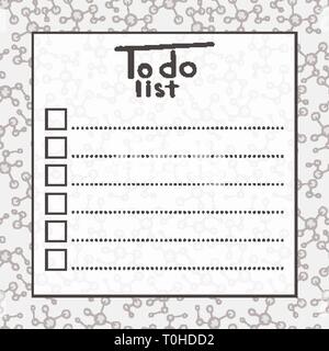To do list. Chemistry design. Vector illustration. Empty checklist. Stock Vector